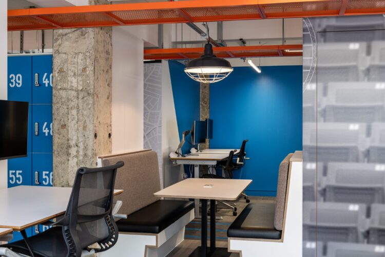 London office fit out project with booth seating.