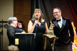 An amusing moment during an awards presentation