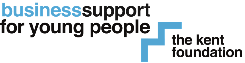 kent foundation logo, blue steps with wording, the kent foundation