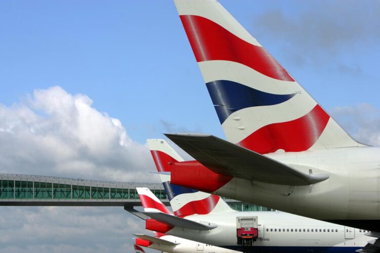 Airlines - British Airways tail fins at London Gatwick Airport