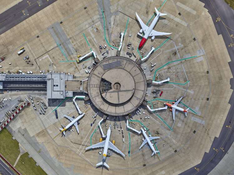 Airport facilities and infrastructure - Pier 3, London Gatwick Airport aerial view