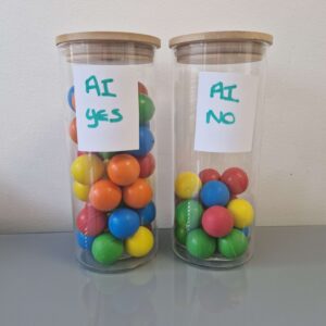 The on-the-spot AI poll we did at the Kent Construction Expo . AI clearly won