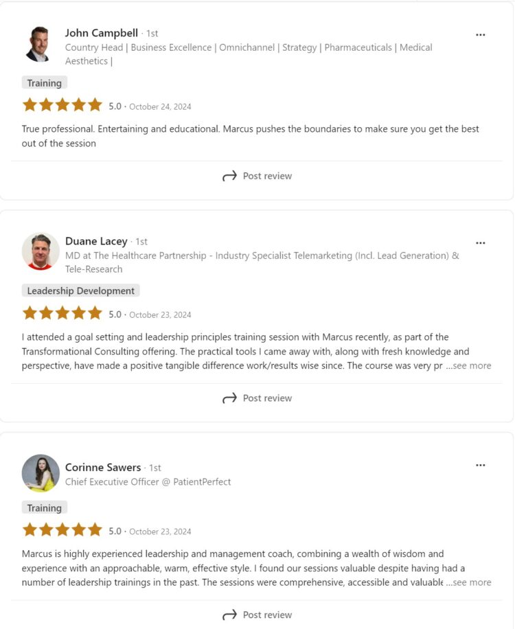 Marcus Haycock LinkedIn Reviews