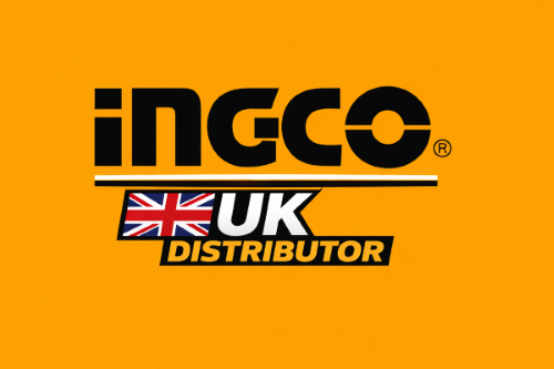 Orange backround with black words INGCO UK Distributor