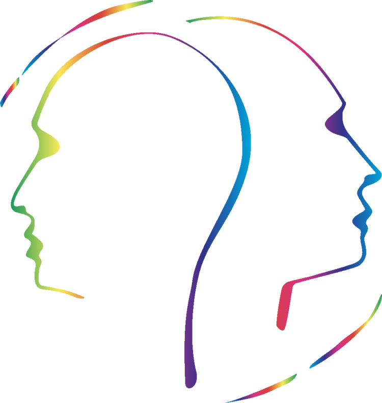 Logo showing the outline of two faces looking in opposite directions, symbolising different perspectives.