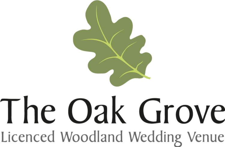 The Oak Grove licensed Woodland wedding venue logo with an Oakleaf.