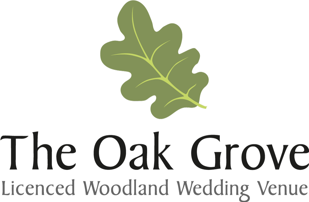 The Oak Grove licensed Woodland wedding venue logo with an Oakleaf.